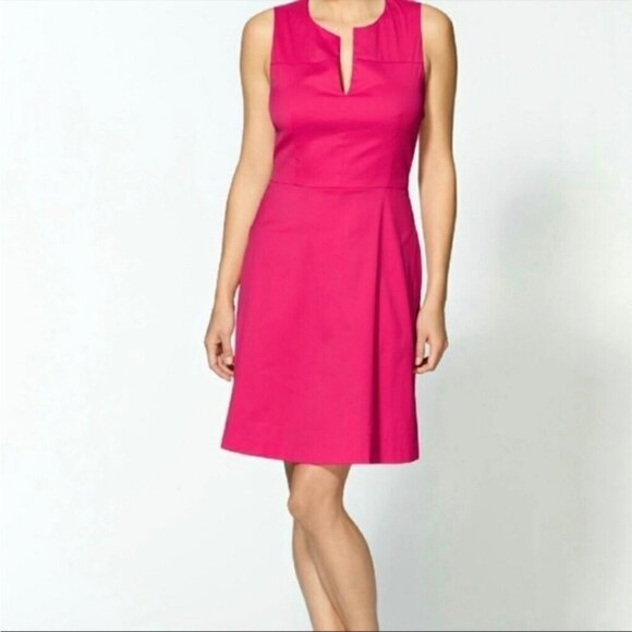 Theory Womens Etiara Impeccable Pink Sleeveless Dress A Line Pockets size 2 - Picture 1 of 11